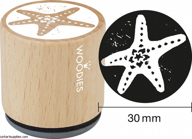 Woodies ø30mm Rubber Stamp Starfish