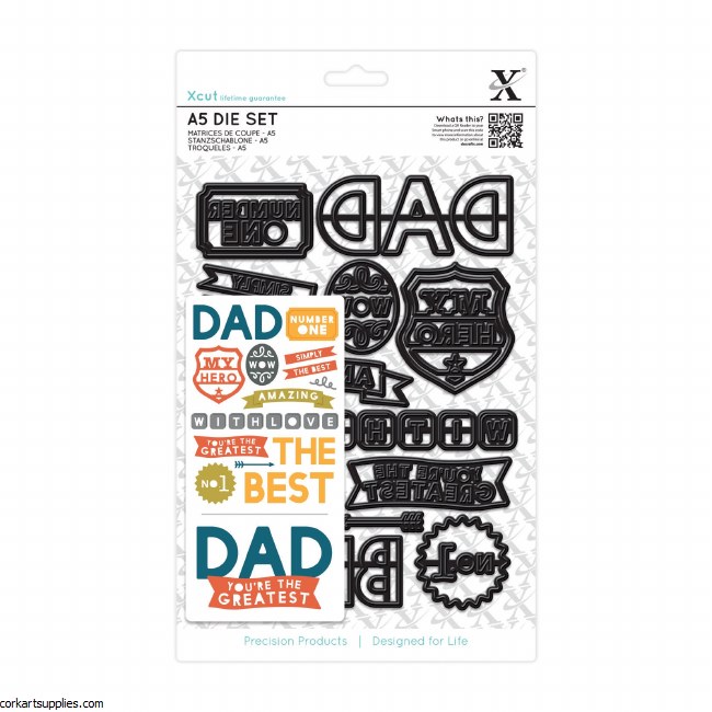 XCut A5 Die Set (24pcs) Text