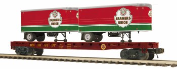 DM&IR FLAT W/2 PUP TRAILERS