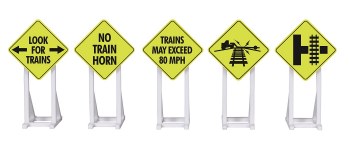 RAILROAD SIGNS (5-PACK)