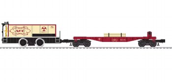 A.E.C. Tie-jector and flatcar