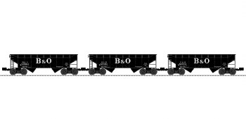 B&O 2 Bay AAR Hopper 3 Pack