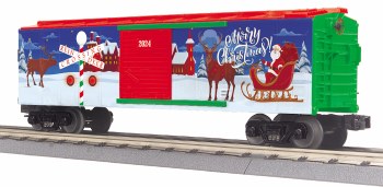CHRISTMAS BOX CAR W/LEDS