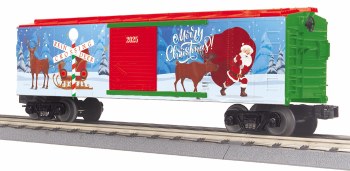 CHRISTMAS BOX CAR W/LEDS