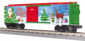 CHRISTMAS BOX CAR W/LEDS