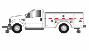 HO FORD F-350 [HI-RAILER] WHIT