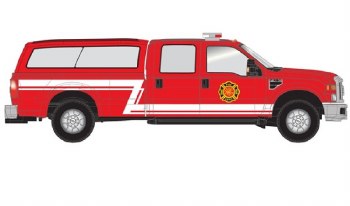 FORD F-350 TRUCK RED FIRE