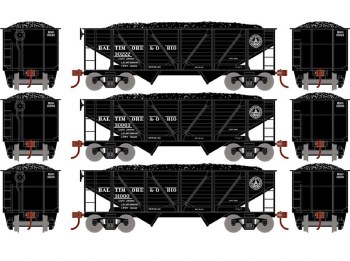 ATSF 2-BAY HOPPERS - 3 PACK