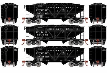 C&O 2-BAY HOPPERS - 3 PACK