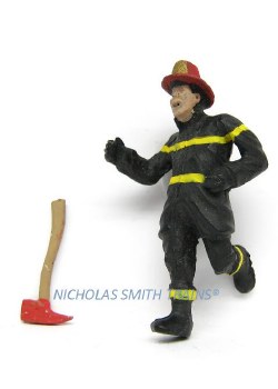 FIREFIGHTER W/ AX-RUNNING