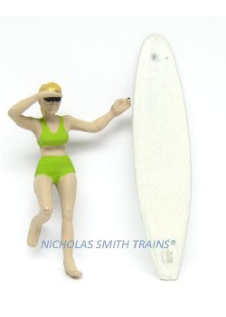 SURFER GIRL WITH BOARD
