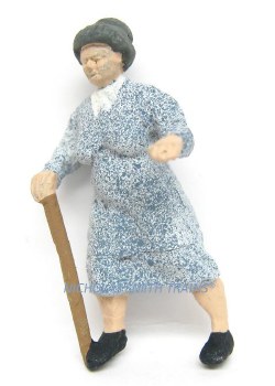 OLD WOMAN WITH CANE