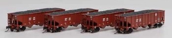 BNSF 3-BAY 40' HOPPERS -4 PACK