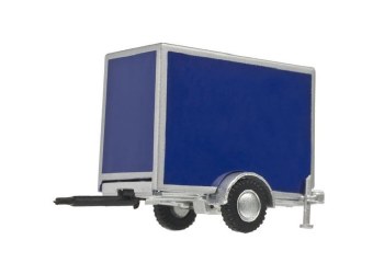 BOX TRAILER W/SINGLE AXLE-BLUE