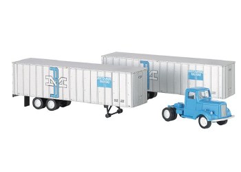 B&M TRUCK CAB & 2 TRAILERS