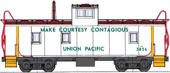 UP CABOOSE #3856 - WHITE SIDES