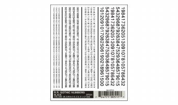 DECALS RR GOTHIC. NO. - BLACK