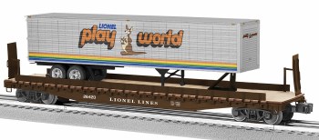 LIONEL 50' FLATCAR W/ TRAILER