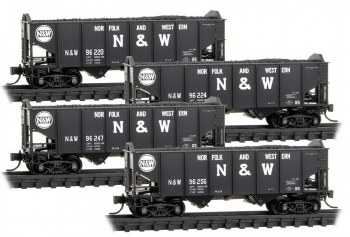 N&W 2-BAY COVERED HOPPERS-4 PK