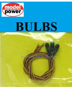 3.5V SHORT W/WIRE 3PC GRN BULB