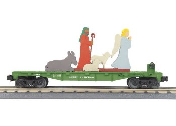 CHRISTMAS FLAT CAR W/LIGHTED