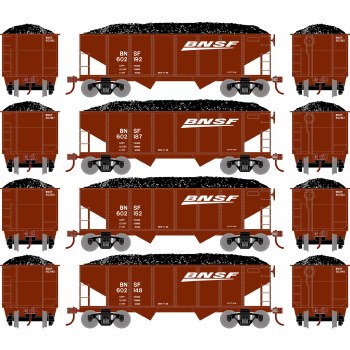 BNSF 34' 2-BAY HOPPERS -4 PACK