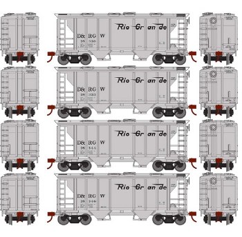 D&RGW COVERED HOPPER - 4 PACK