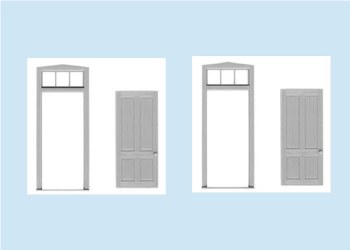 4-PANEL DOOR & FRAME-"O"