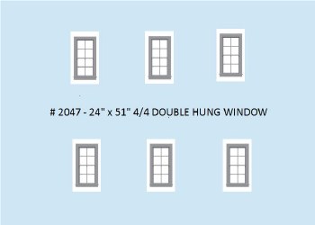 6 O 24" x 51" 4/4 DOUBLE HUNG