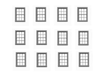 6/6 DBL-HUNG WINDOW-12 PC