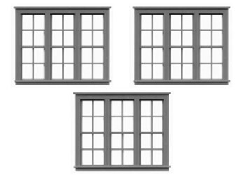 4/4 TRIPLE UNIT WINDOW-3 PC