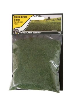 DARK GREEN STATIC GRASS 7MM