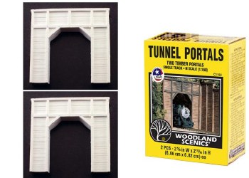 N Scale Woodland Scenics C1154 Timber Style Tunnel Portal Building Piece C12848