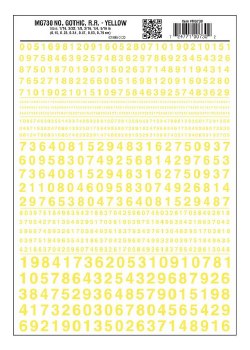 DECALS NO. GOTHIC RR-YELLOW