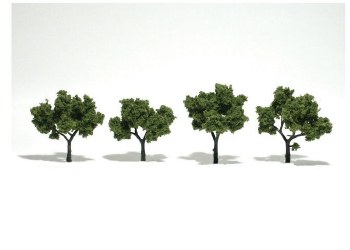 FOUR LIGHT GREEN TREES