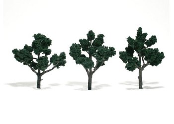 THREE DARK GREEN TREES