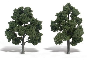 TWO MED GREEN TREES-5" TO 6"