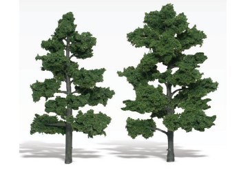 TWO MEDIUM GREEN TREES-6/7"