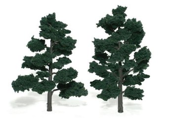 TWO DARK GREEN TREES