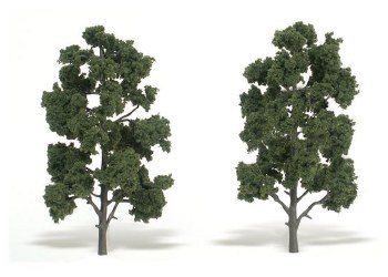 TWO MEDIUM GREEN TREES-8/9"