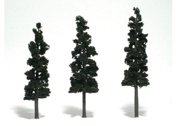 THREE CONIFER TREES 6"-7"