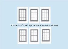 6 O 38" x 66" 6/6 DOUBLE HUNG