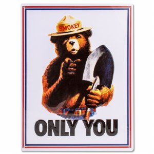 Smokey Bear Stickers, Fire Prevention Signs