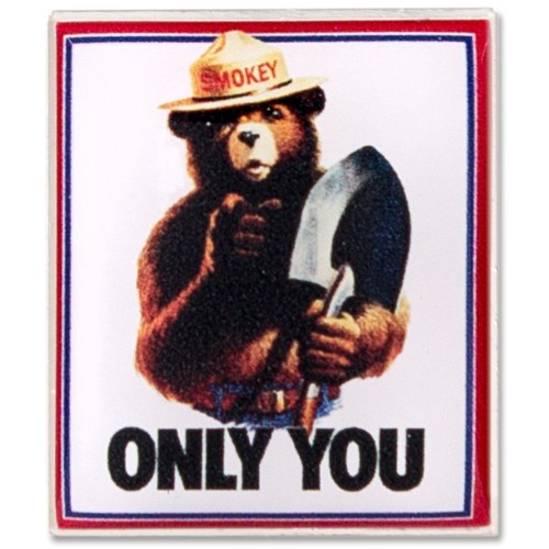 Smokey Bear Fire Prevention Patch Vtg 1” Rare Orig Retro 80s Felt Sticker Logo 