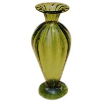 Handblown Green Amphora Vase