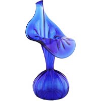 Hand Blown Cobalt Jack-in-Pulpit Vase
