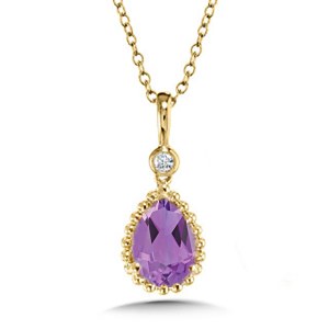 Amethyst pendant 14kt yellow gold .62ct model 030-CGP783Y-DBT/001
