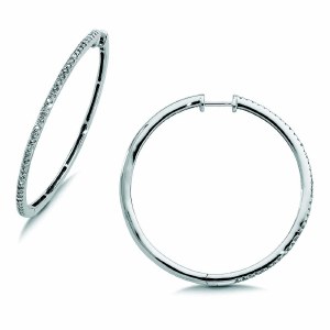 Diamond Hoop Earrings 0.20cttw 14ktw model 030-EDD2202-W