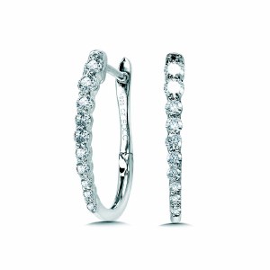 Diamond Hoop Earrings 0.50cttw 14ktw model 030-EDD3007-W