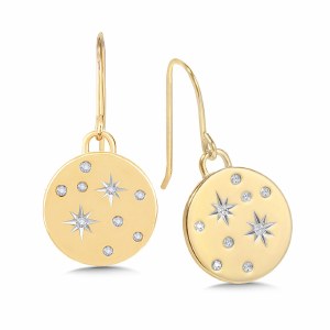 Diamond Disc Dangle 1/8cttw 10kt yellow model 030-EDD3106-1Y
